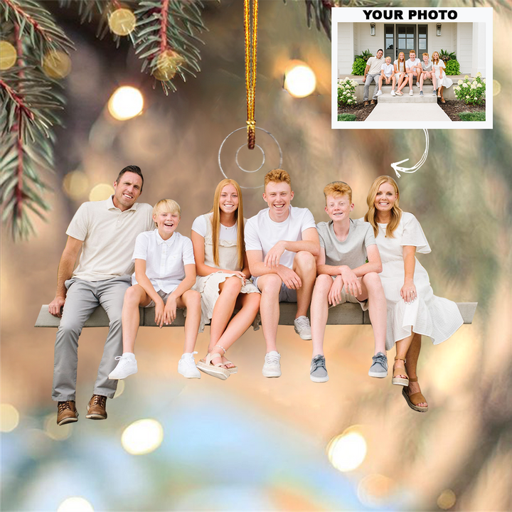 Customized Photo Ornament Family Generation V2 - Personalized Photo Mica Ornament - Christmas Gift For Family Members