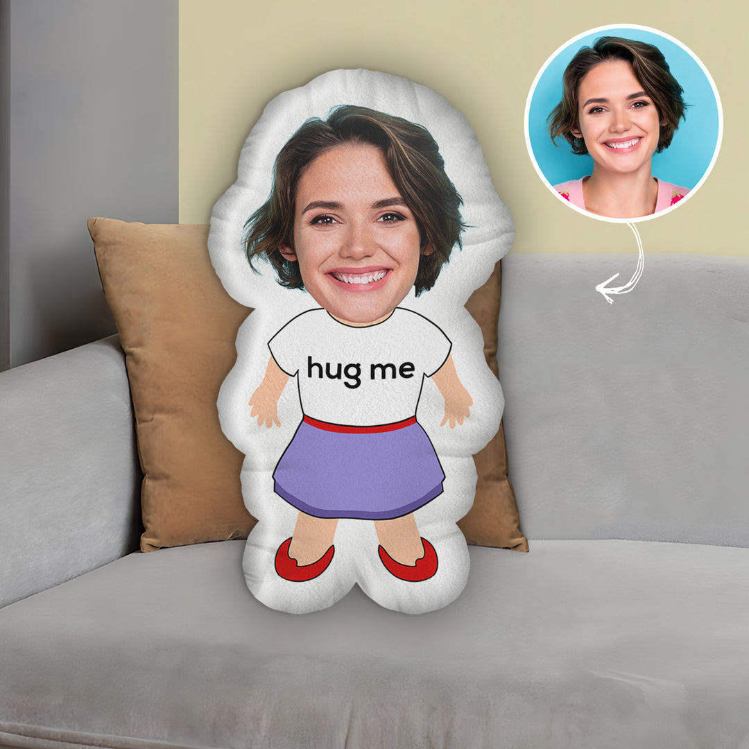 Hug Me Couple Pillow - Personalized Custom Shape Pillow - Gift For Couple, Boyfriend, Girlfriend, Wife, Husband, Family Members