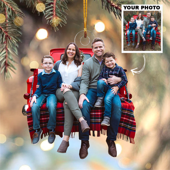 Merry Christmas My Family - Personalized Custom Photo Mica Ornament - Christmas Gift For Family Members
