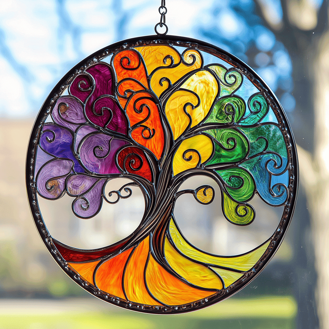 Rainbow Tree of Life - Window Hanging Suncatcher NCU0TH042