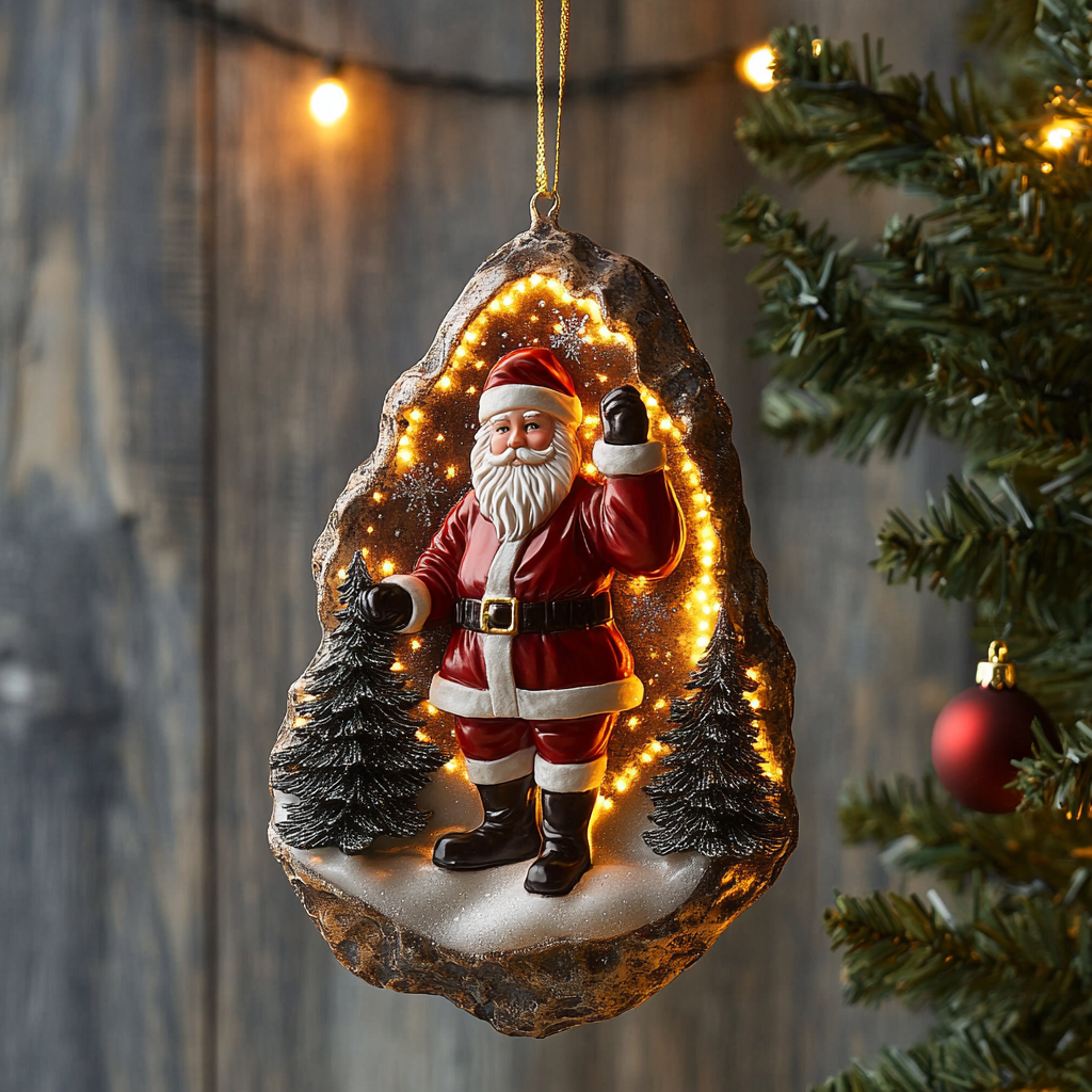 Santa Cheer Mica Ornament NCU0VH023