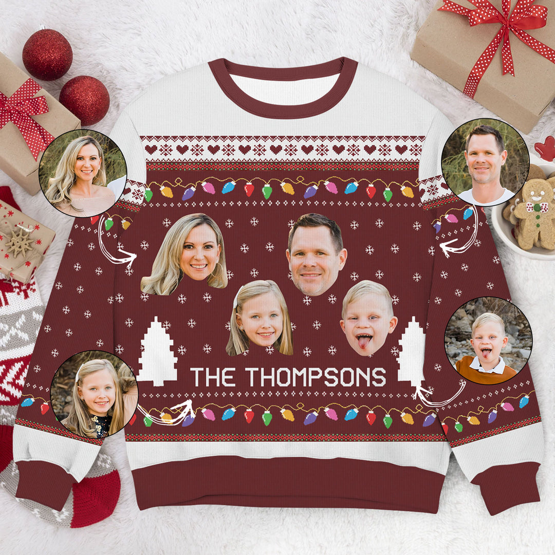 Custom Face Christmas Family Funny Moments - Personalized Custom Ugly Sweater - Christmas Gift For Family Members