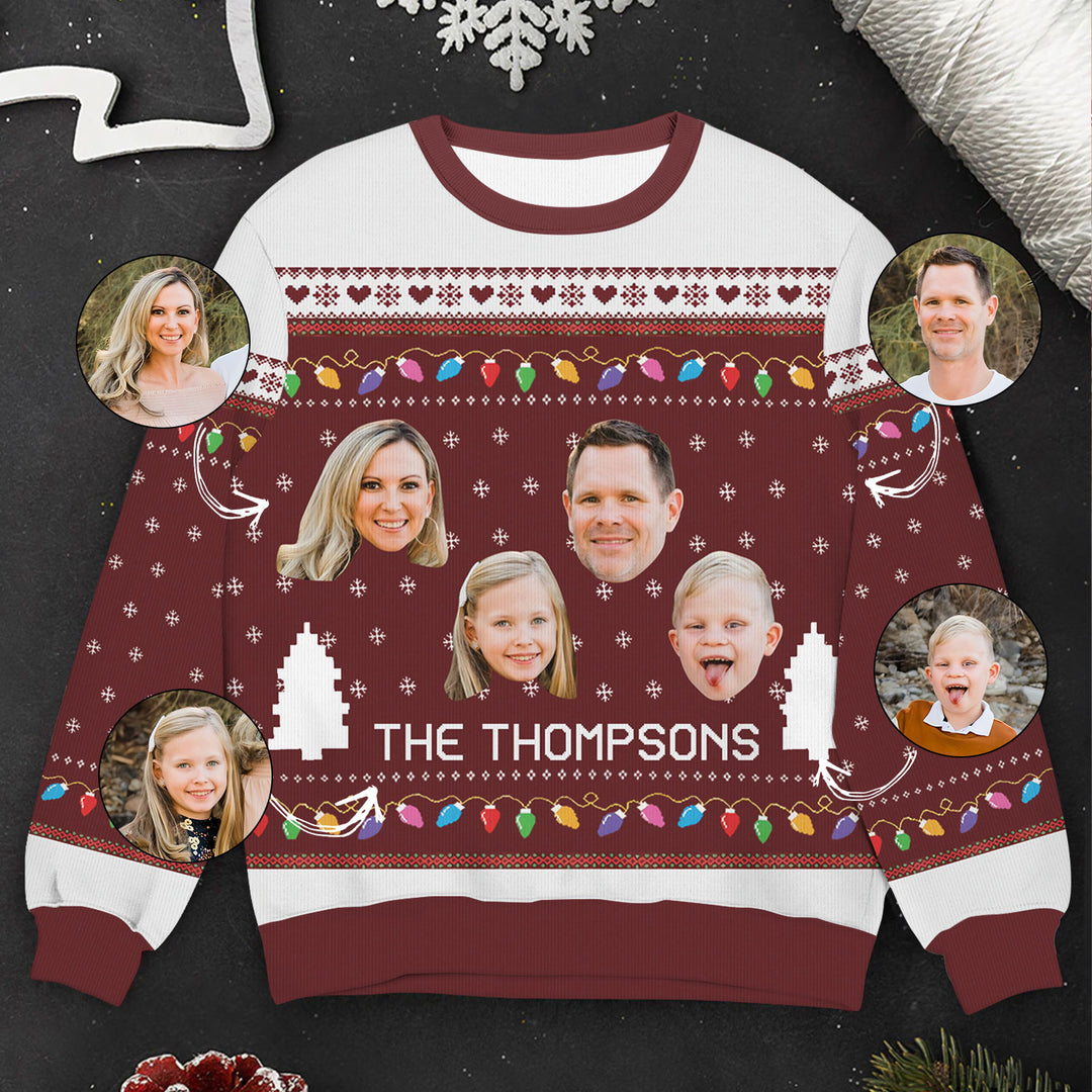 Custom Face Christmas Family Funny Moments - Personalized Custom Ugly Sweater - Christmas Gift For Family Members
