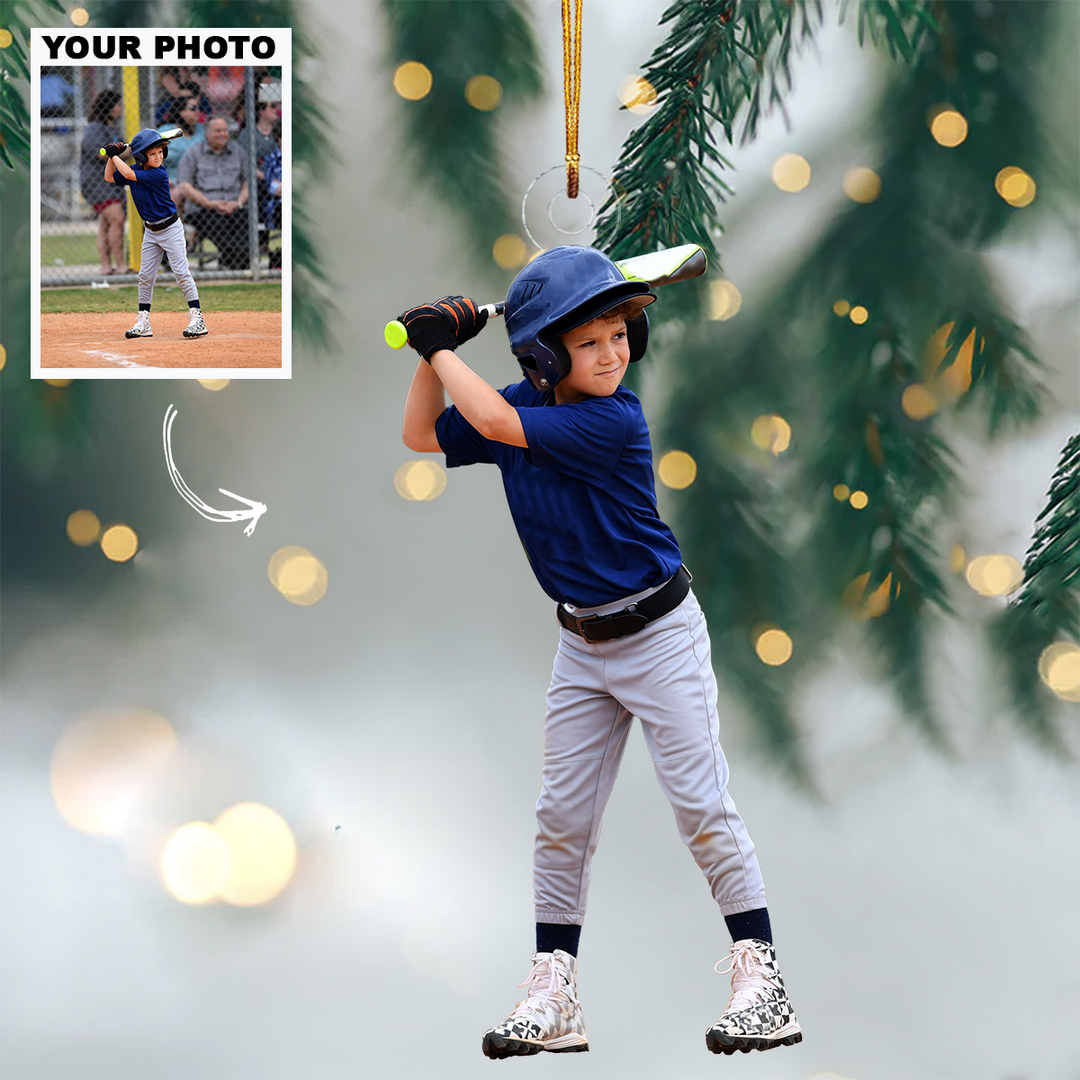 I Love Baseball - Customized Your Photo Ornament - Personalized Custom Photo Mica Ornament - Christmas Gift For Baseball Lovers, Family Members, Sports Lovers