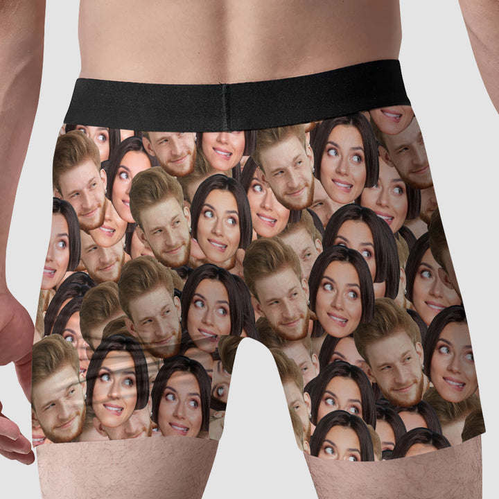 Multi Face You And Me - Personalized Custom Men's Boxer Briefs - Gift For Couple, Boyfriend, Husband