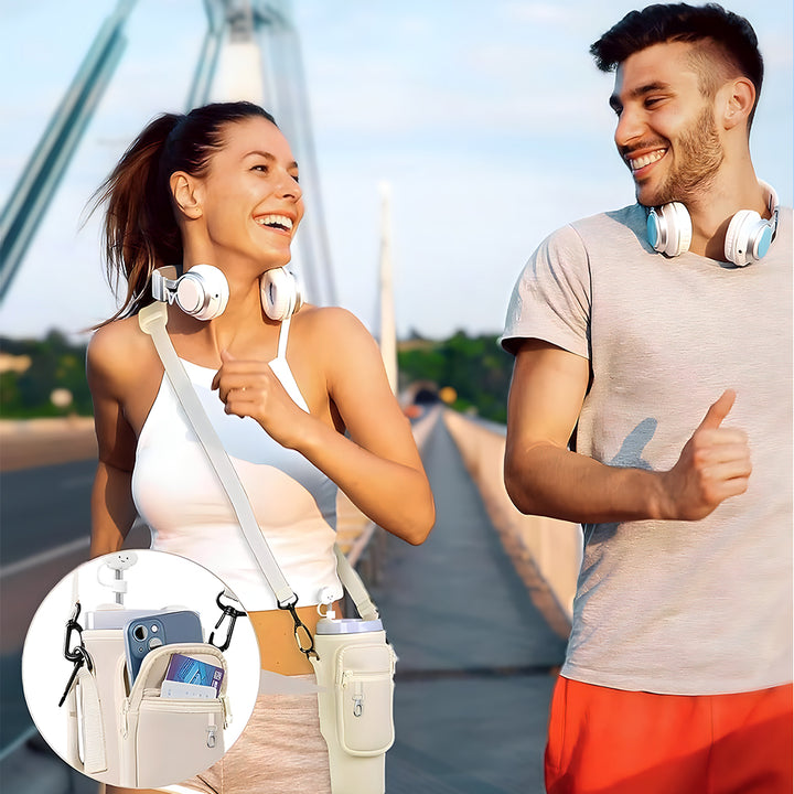 Tumbler Carrier Bag With Phone Pocket and Adjustable Strap