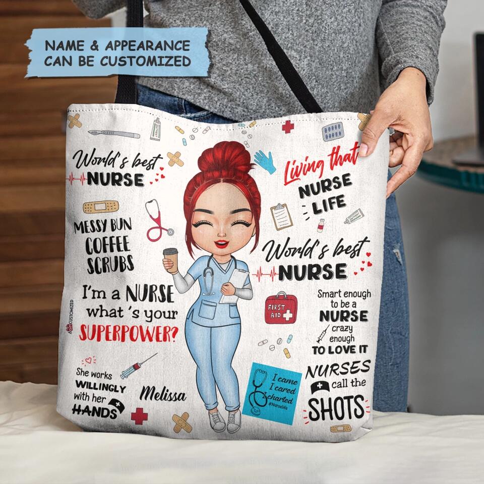 Personalized Tote Bag - Gift For Nurse - World's Best Nurse ARND005