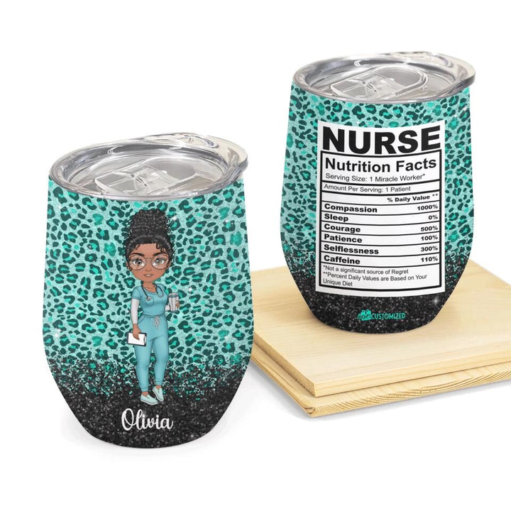 Personalized Wine Tumbler - Gift For Nurse - Nurse Nutrition Facts ARND005