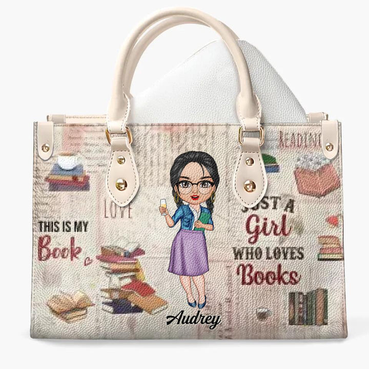 Personalized Leather Bag - Gift For Reading Lover - Just A Girl Who Loves Books ARND037