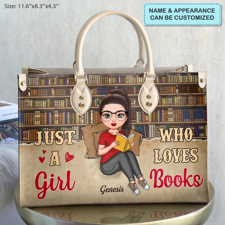 Personalized Leather Bag - Gift For Reading Lover - Just A Girl Who Loves Books ARND018