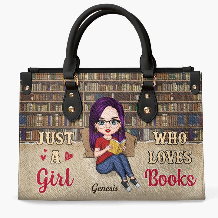 Personalized Leather Bag - Gift For Reading Lover - Just A Girl Who Loves Books ARND018
