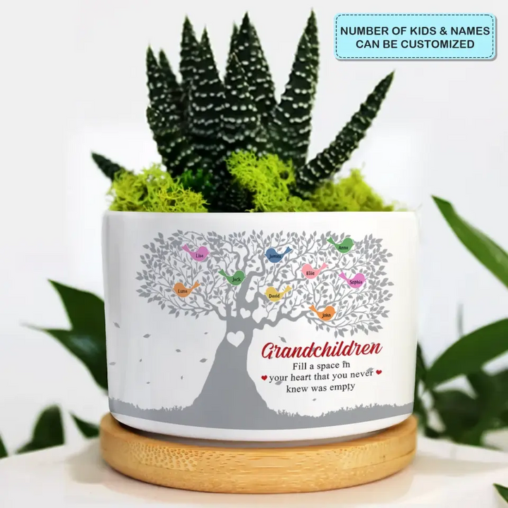 Personalized Plant Pot - Mother's Day, Birthday Gift For Mom, Grandma - Grandchildren Fill A Space ARND018