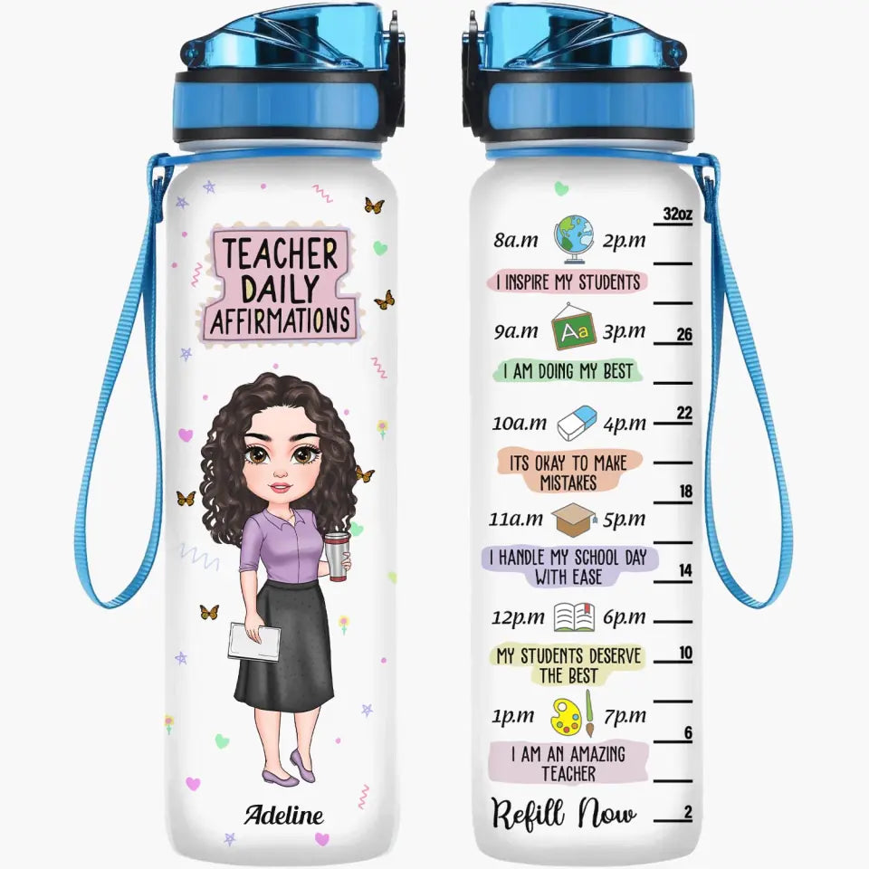 Personalized Water Tracker Bottle Teacher's Day Gift For Teacher
