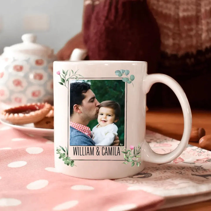 Personalized White Mug - Father's Day, Birthday Gift For Dad, Grandpa - DNA Doesn't Make A Father Love Does ARND0014