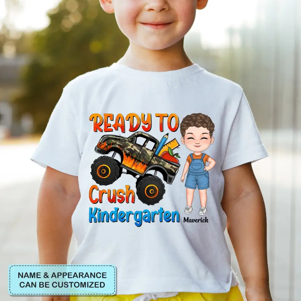 Personalized Custom T-shirt - Back To School Gift For Kid - Ready Crush Kindergarten
