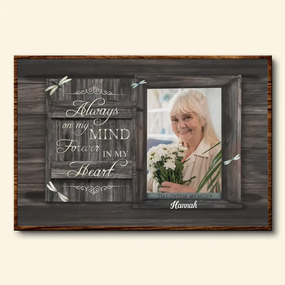 Personalized Custom Poster/Wrapped Canvas - Memorial Gift For Family Member - Always On My Mind Forever In My Heart