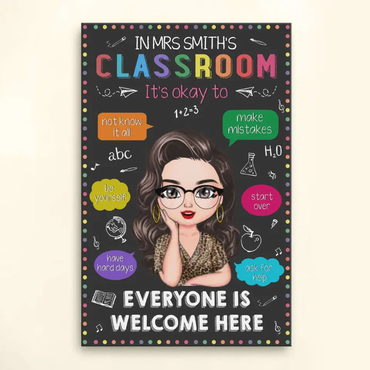 Personalized Custom Poster/Wrapped Canvas -Teacher's Day, Appreciation Gift For Teacher - Everyone Is Welcome Here