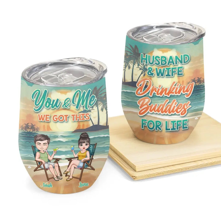 Personalized Custom Wine Tumbler - Anniversary Gift For Couple - Drinking Buddies