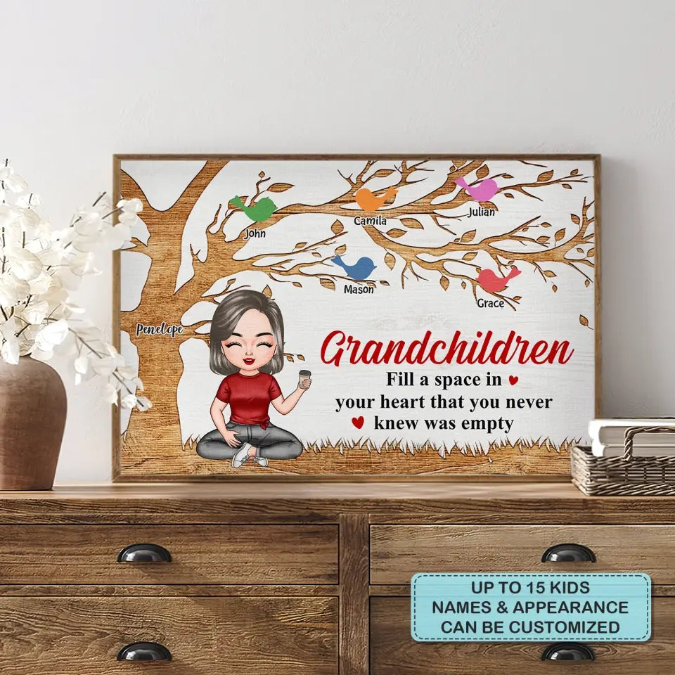 Personalized Custom Poster/Wrapped Canvas - Mother's Day Gift For Grandma, Mom - Grandchildren Fill A Space In Your Heart