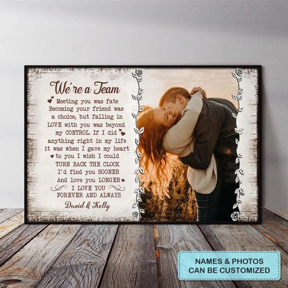 Personalized Custom Poster/Wrapped Canvas - Anniversary Gift For Couple - We Are A Team