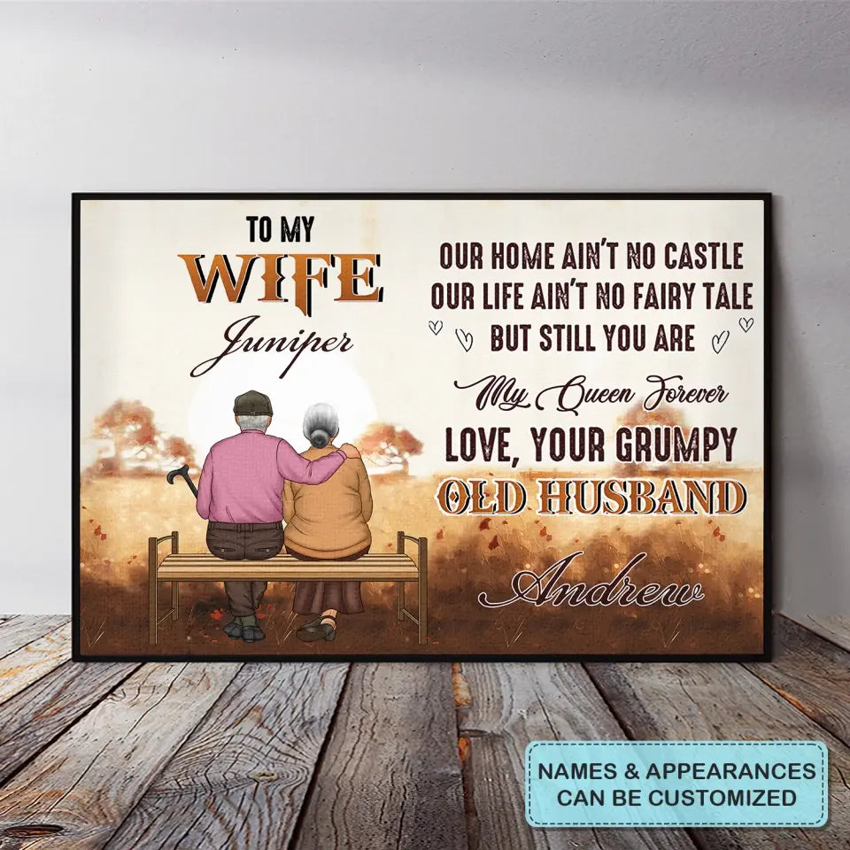 Personalized Custom Poster/Wrapped Canvas - Anniversary Gift For Couple - To My Wife Our House Ain't No Castle