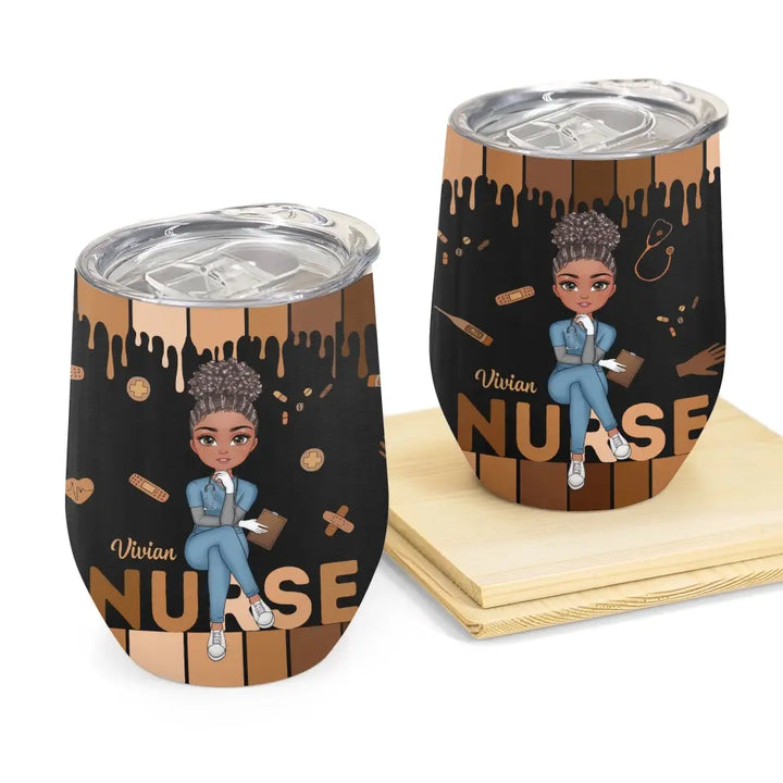 Personalized Custom Wine Tumbler - Nurse's Day, Appreciation Gift For Nurse - Love Nurse Life