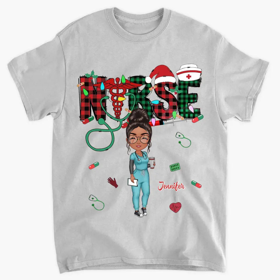 Love Nurse Life Christmas - Personalized Custom T-shirt - Nurse's Day, Appreciation, Christmas Gift For Nurse