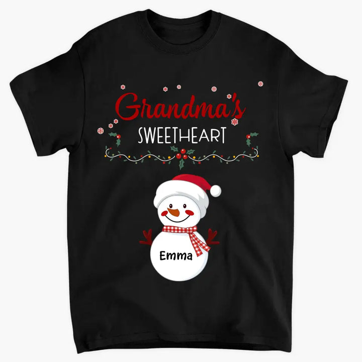 Grandma Snowman Christmas - Personalized Custom T-shirt - Christmas Gift For Grandma