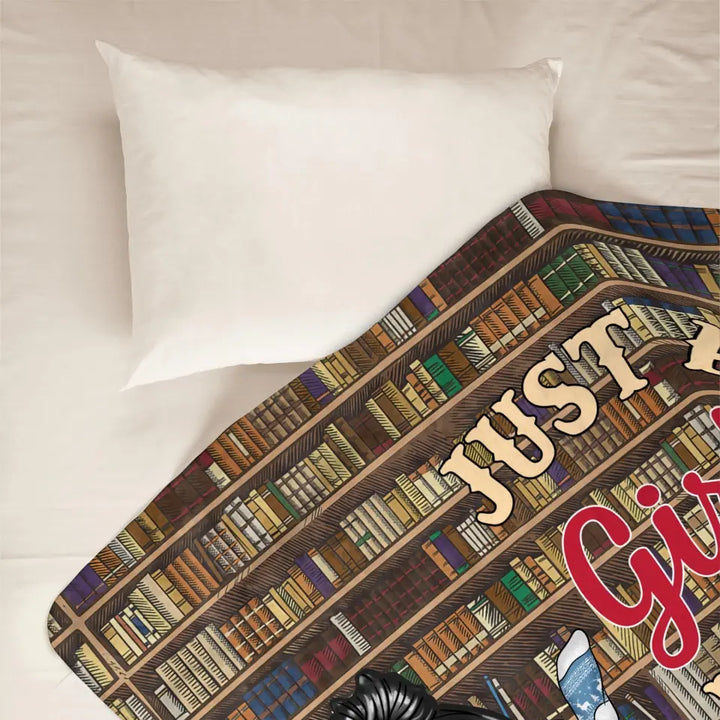 Just  A Girl Who Loves Books - Personalized Custom Blanket - Gift For Reading Lover