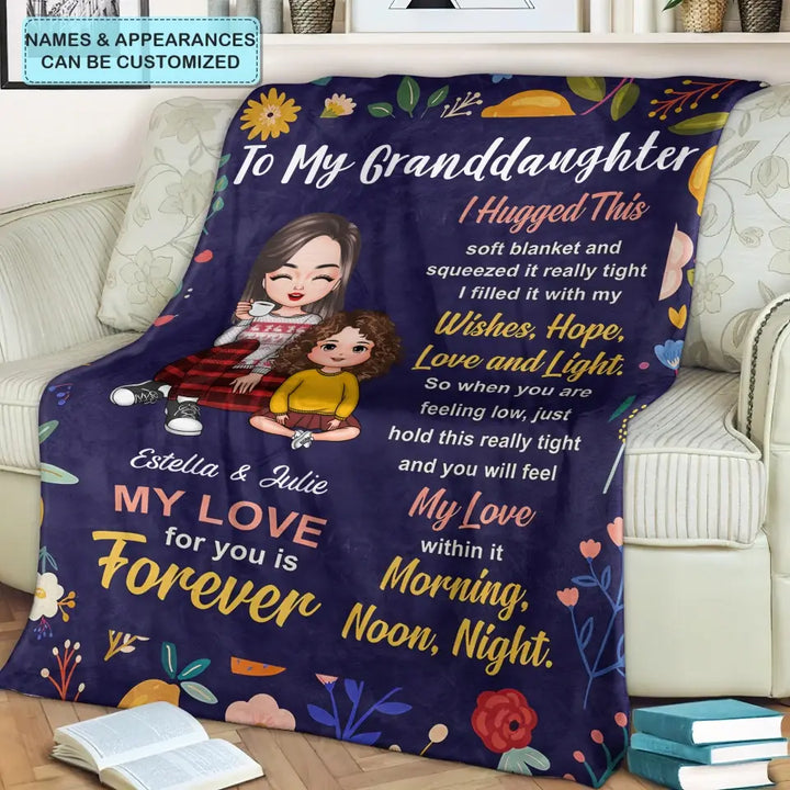 To My Granddaughter - Personalized Custom Blanket - Christmas Gift For Granddaughter