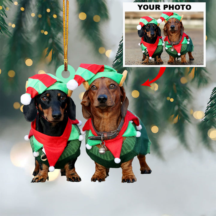 Personalized Photo Mica Ornament - Customize Dog Photo ARND018