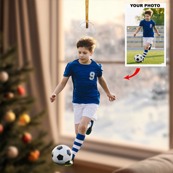 Goal Glow - Personalized Photo Mica Ornament - Christmas Gift For Sports Lovers