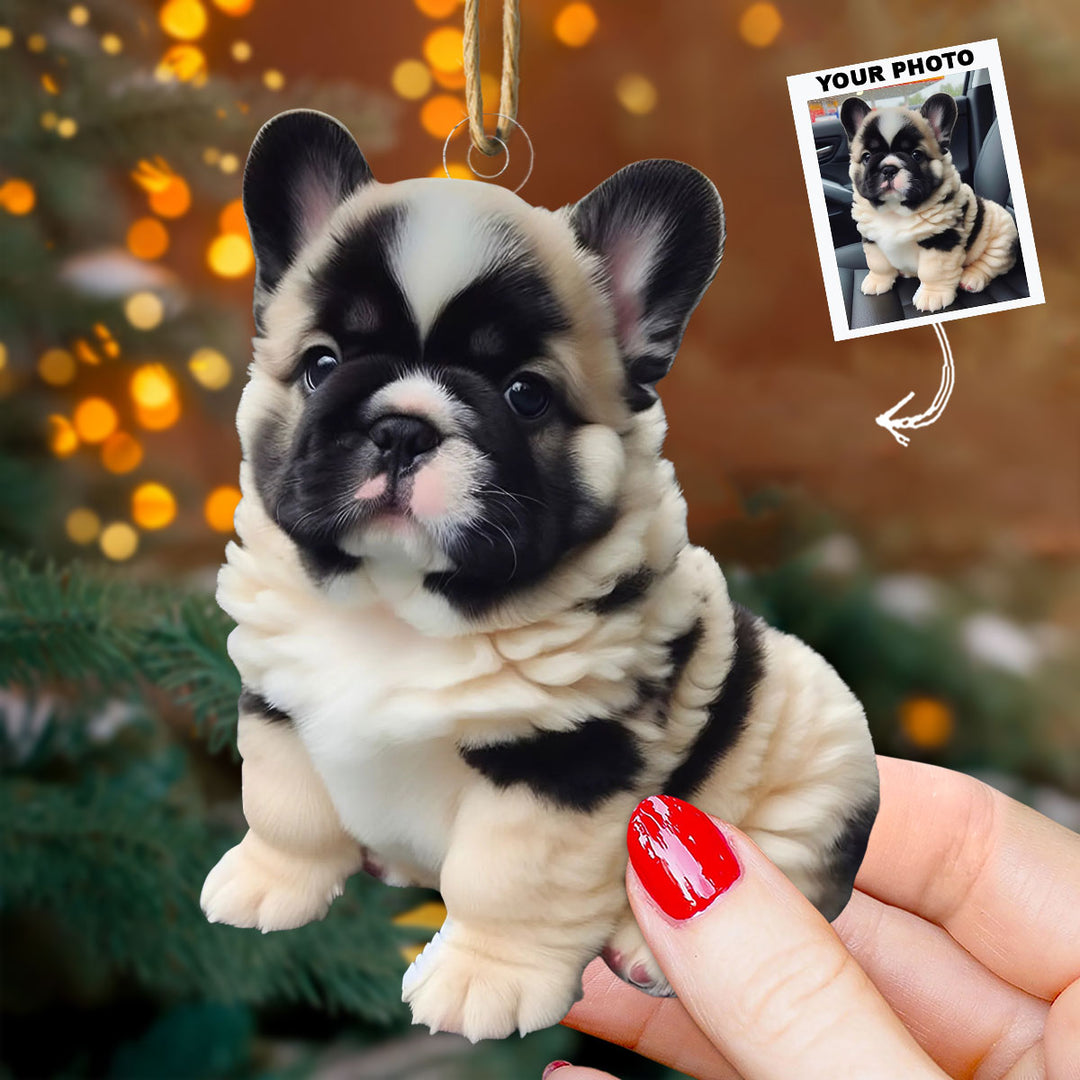 Furry Baby - Personalized Photo Mica Ornament - Christmas Gift For Dog Lovers, Dog Owners