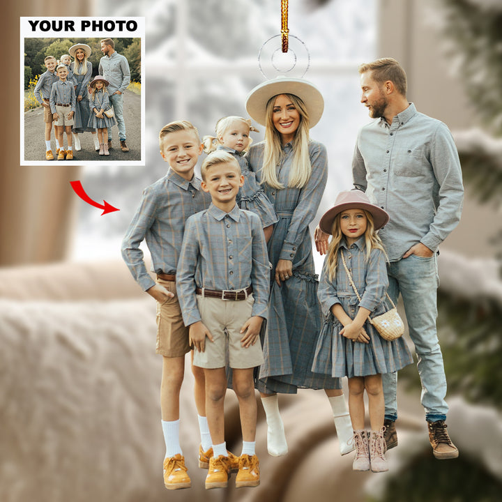 Blessed Bonds - Personalized Photo Mica Ornament - Gift For Family, Family Members