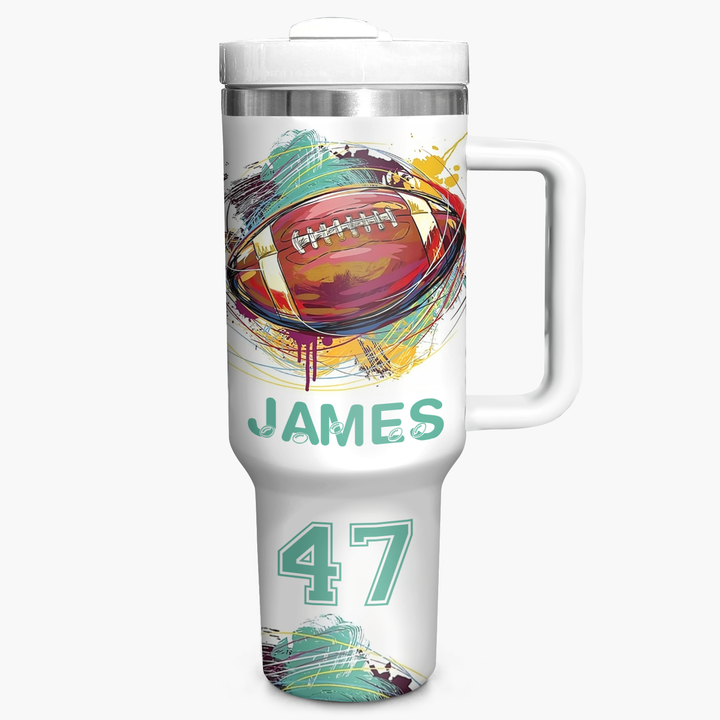 Gridiron Glory - Personalized Tumbler with Handle - NCU0DK005