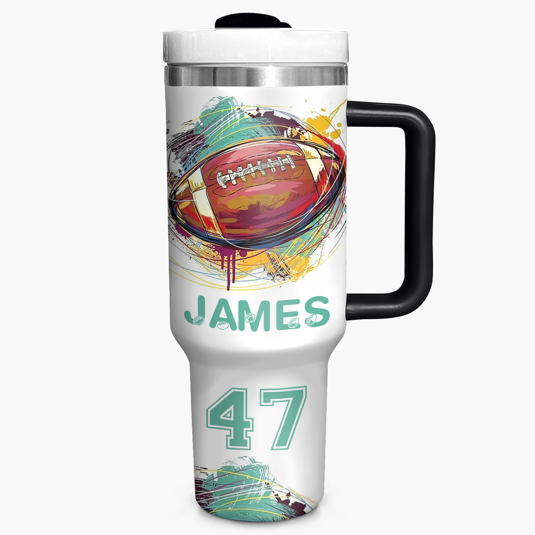 Gridiron Glory - Personalized Tumbler with Handle - NCU0DK005