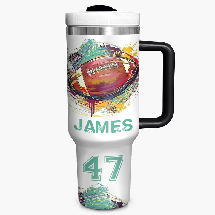 Gridiron Glory - Personalized Tumbler with Handle - NCU0DK005
