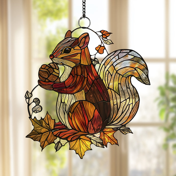 Grateful Harvest Squirrel - Window Hanging Suncatcher NCU0PD108