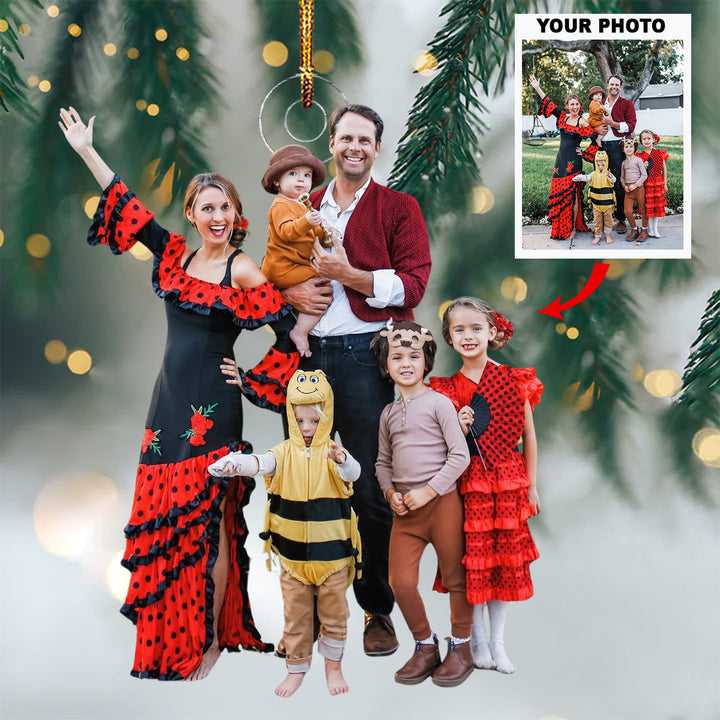 Home Sweet Family - Personalized Photo Mica Ornament - Christmas Gift For Grandma, Grandpa, Family Members