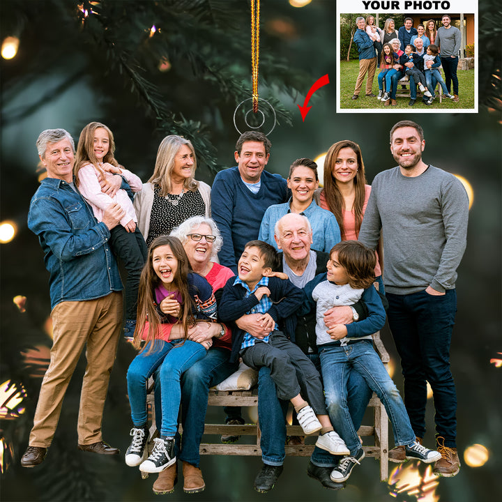 Love Moments - Personalized Photo Mica Ornament - Gift For Family, Family Members