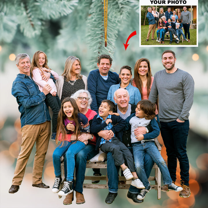 Love Moments - Personalized Photo Mica Ornament - Gift For Family, Family Members