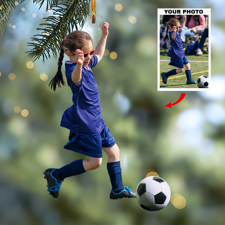 Youth Soccer - Personalized Photo Mica Ornament - Gift For Soccer Lovers, Soccer Players