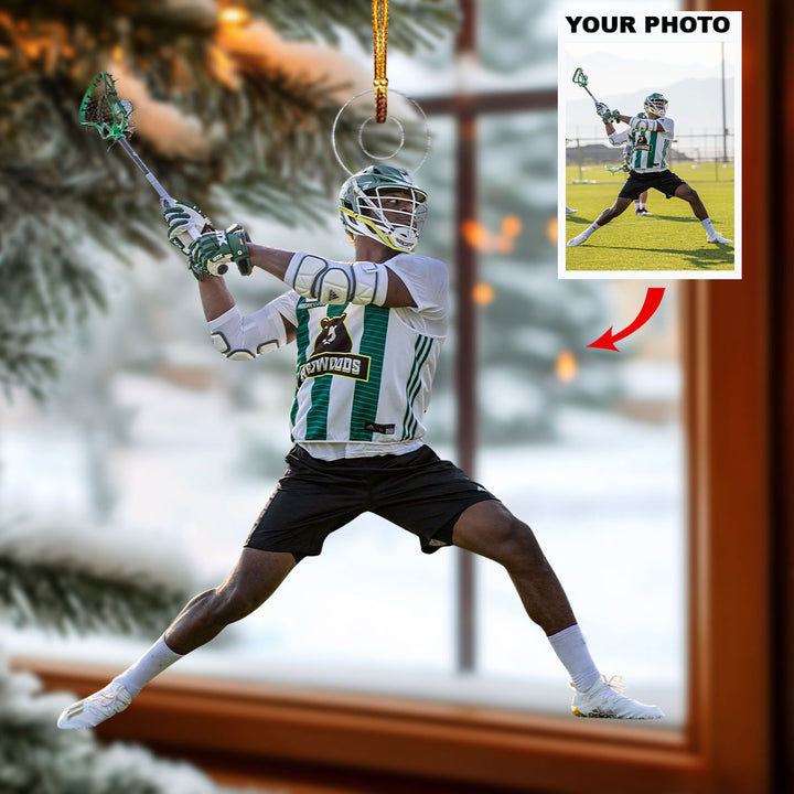 Holiday Lax Attack - Personalized Photo Mica Ornament - Christmas Gift For Sports Lovers