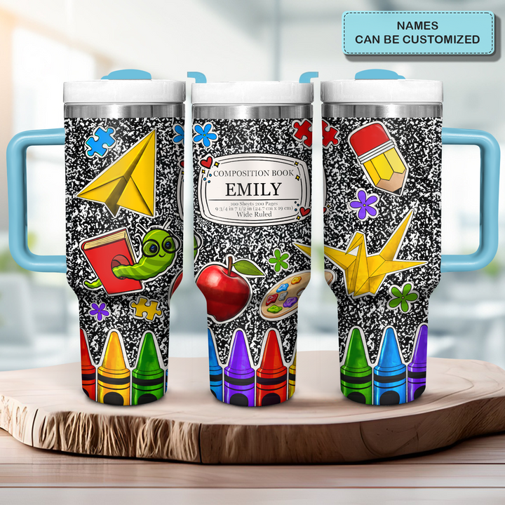 A Great Teacher - Personalized Tumbler With Handle - Gift For Teacher - NCU0DK033