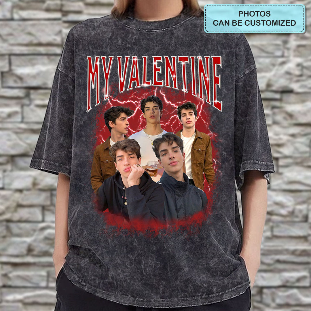 My Valentine - Personalized Custom Bootleg Tshirt - Gift For Couple, Boyfriend, Girlfriend