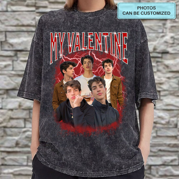 My Valentine - Personalized Custom Bootleg Tshirt - Gift For Couple, Boyfriend, Girlfriend