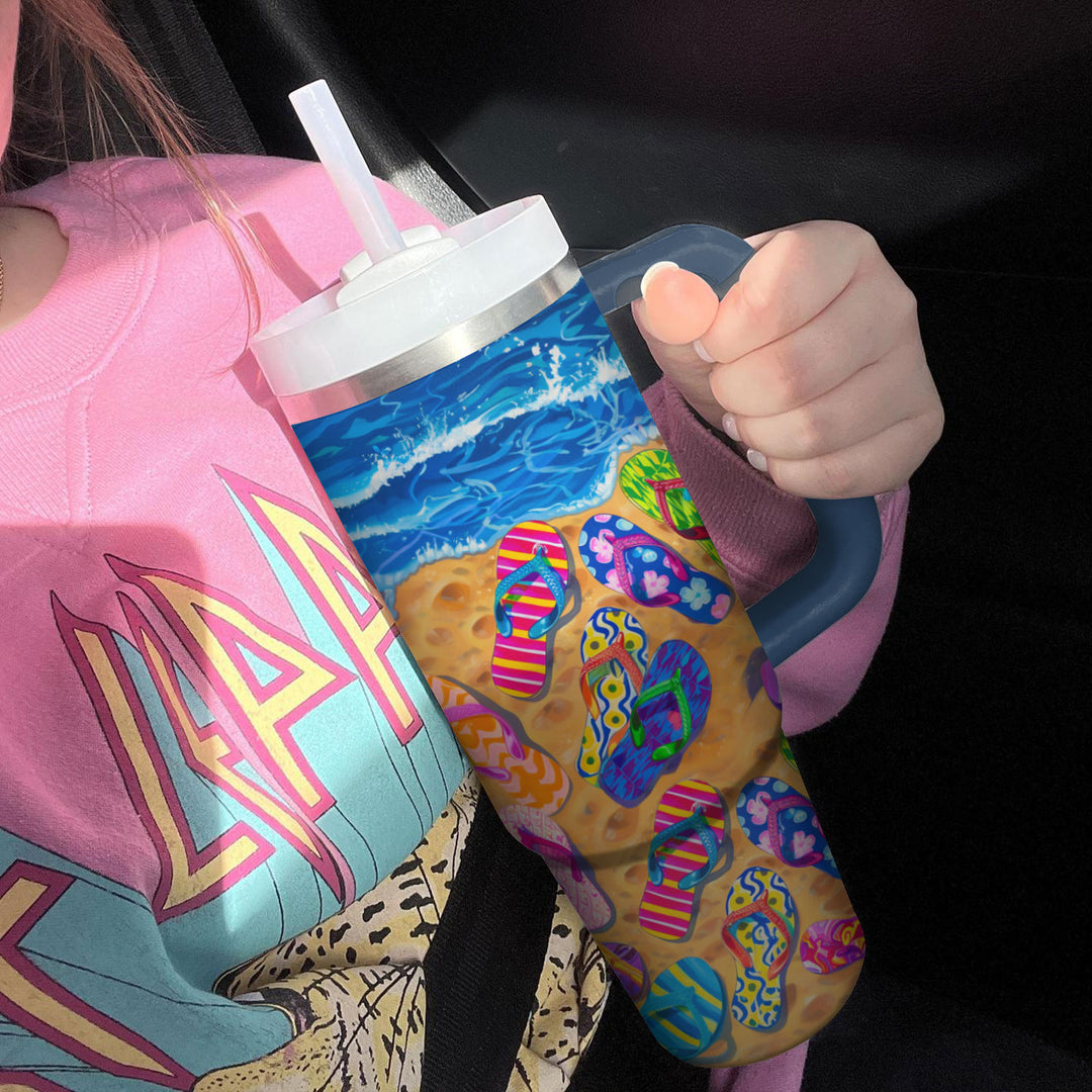 Life Is Better in Flip Flops - Tumbler with Handle - NCU0TL008