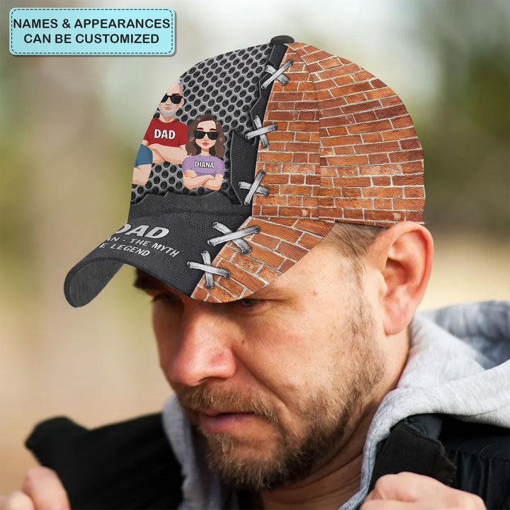 The Man The Myth Legend - Personalized Custom Baseball Cap - Father's Day Gift For Dad