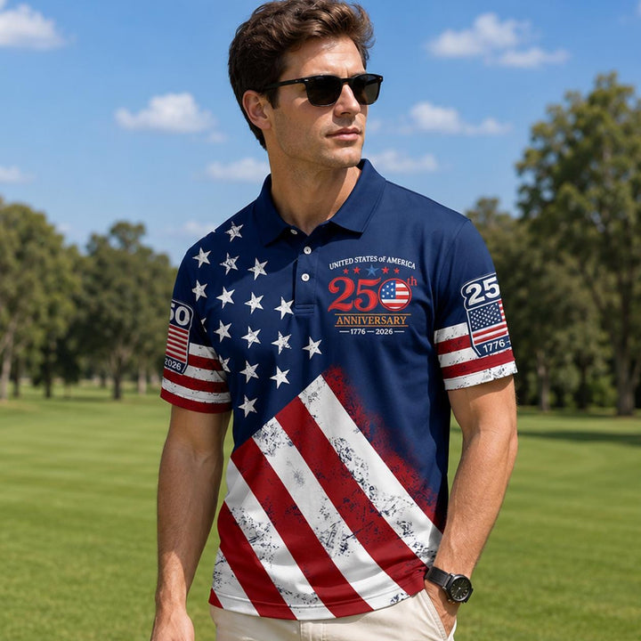 USA 250 Years Of Freedom Polo Shirt NCU0PDT06