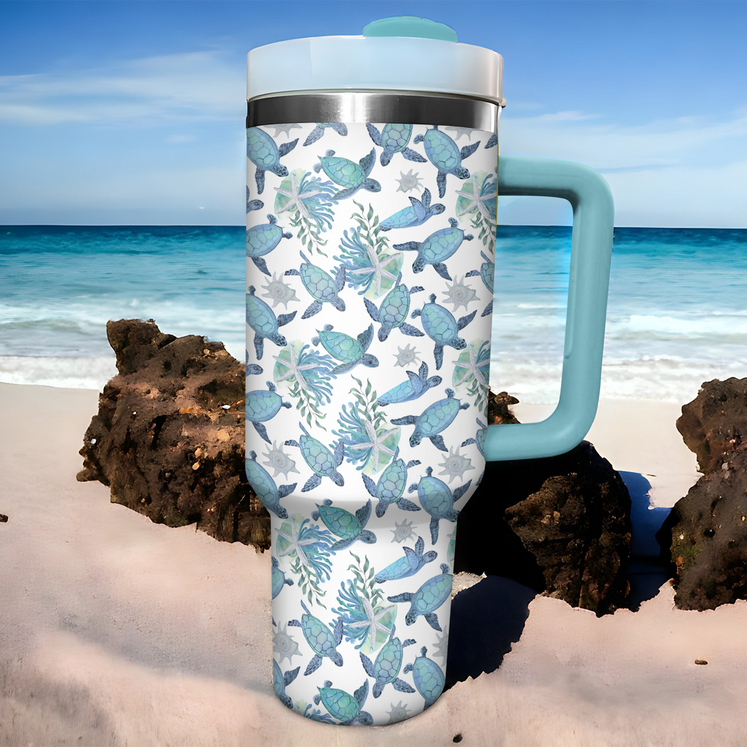 Baby Turtles - Tumbler With Handle - Gift For Turtle Lovers - NCU0DV004